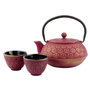 Bredemeijer Set de Regalo Tetera Shanghai Rosa y Dorado con Filtro y dos Tazas