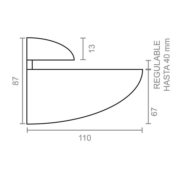 Micel Soporte Pelicano SP07 110x87mm Zamak Cromo Mate Pack 2 Unidades