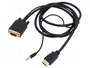 Gembird Cable Adaptador HDMI a VGA con Audio, 1,8m, Negro