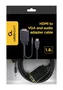 Gembird Adaptador de Cable HDMI a VGA con Audio 3.5mm, 1.8 Metros, Negro, Resolución Full HD 1080p 60Hz, A-HDMI-VGA-03-6