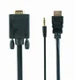 Gembird Adaptador de Cable HDMI a VGA con Audio 3.5mm, 1.8 Metros, Negro, Resolución Full HD 1080p 60Hz, A-HDMI-VGA-03-6