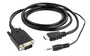 Gembird Adaptador de Cable HDMI a VGA con Audio 3.5mm, 1.8 Metros, Negro, Resolución Full HD 1080p 60Hz, A-HDMI-VGA-03-6