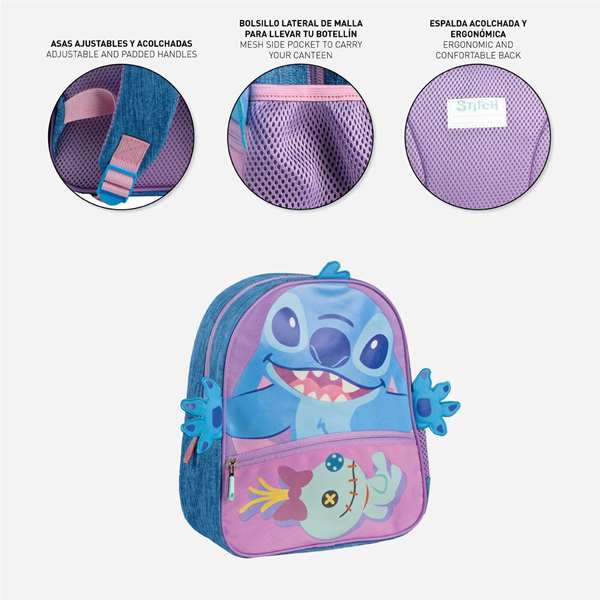 Cerdá Mochila Infantil Stitch Azul 2.5 x 3.0 x 1.0 cm