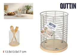 Inde Soporte Utensilios Lua Quttin, Organizador de Cocina, 13.5 x 13.5 x 17 cm (12 Unidades)