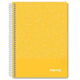 IMPREX Cuaderno Espiral Tapa PP A5 80H 90gr 4x4 Amarillo (Set de 4) inevitable