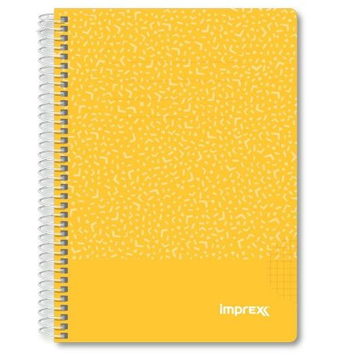 IMPREX Cuaderno Espiral Tapa PP A5 80H 90gr 4x4 Amarillo (Set de 4) inevitable IMPREX Cuaderno Espiral Tapa PP A5 80H 90gr 4x4 Amarillo (Set de 4) inevitable
