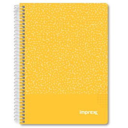 Imprex Cuaderno Espiral Tapa Dura A5 80 Hojas 90 Gr 4x4 Amarillo Set 4 Unidades (Set de 4)