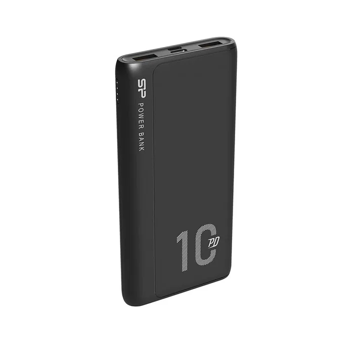 Silicon Power QP15 Power Bank 10000mAh Negro - Carga Rápida QC3.0 y PD 18W con 2xUSB-A, 1xUSB-C, 1xMicro-USB