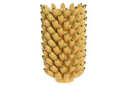 DKD Home Decor Jarrón de Gres Plátano Amarillo y Verde 28x28x40 cm