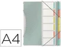 Esselte Carpeta Clasificadora Colour Breeze A4 con 6 Separadores y Goma Elástica
