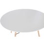 DKD Home Decor Mesa Redonda de Comedor MDF y Abedul Blanco 120x120x74