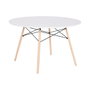 DKD Home Decor Mesa Redonda de Comedor MDF y Abedul Blanco 120x120x74