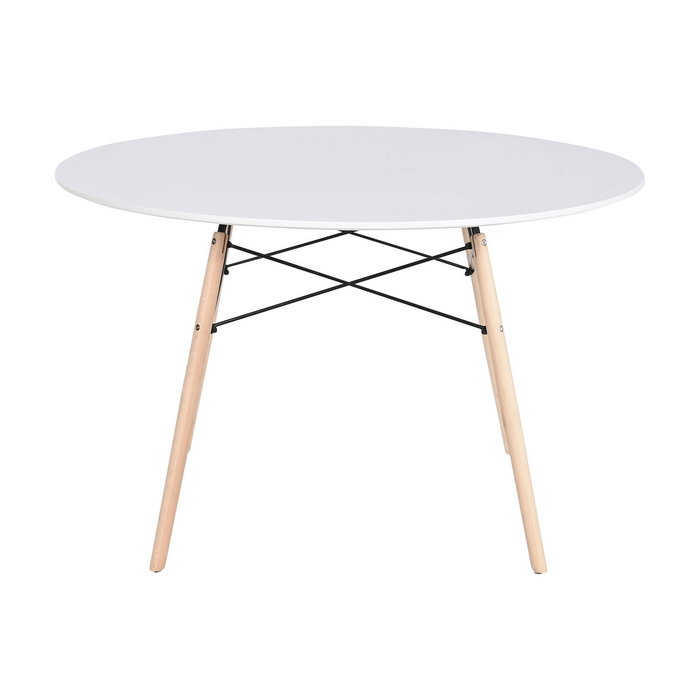 DKD Home Decor Mesa Redonda de Comedor MDF y Abedul Blanco 120x120x74 DKD Home Decor Mesa Redonda de Comedor MDF y Abedul Blanco 120x120x74