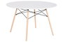DKD Home Decor Mesa Redonda Comedor Scandi Blanco Natural 120 x 74 x 120 cm