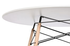 DKD Home Decor Mesa Redonda Comedor Scandi Blanco Natural 120 x 74 x 120 cm