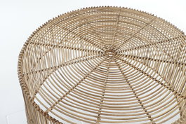 DKD Home Decor Mesa Centro Bali Ratán Natural 56 x 56 x 26 cm (2 Unidades) Hecho a Mano Reciclable