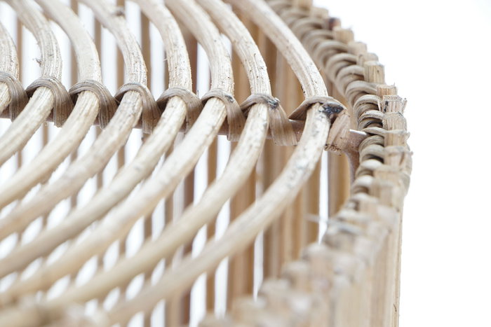 DKD Home Decor Mesa Centro Bali Ratán Natural 56 x 56 x 26 cm (2 Unidades) Hecho a Mano Reciclable