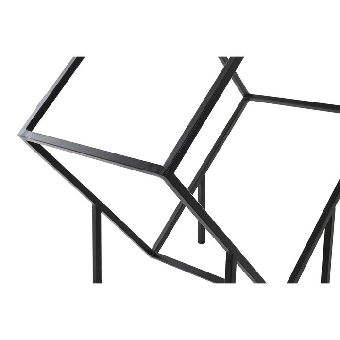 DKD Home Decor Leñera de Acero Negro 57x30x58 cm
