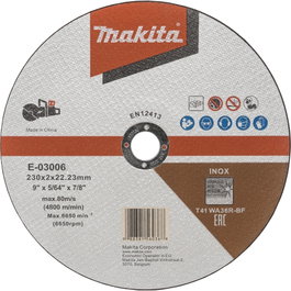 Makita E-03006 Disco de corte 230x1,9mm INOX