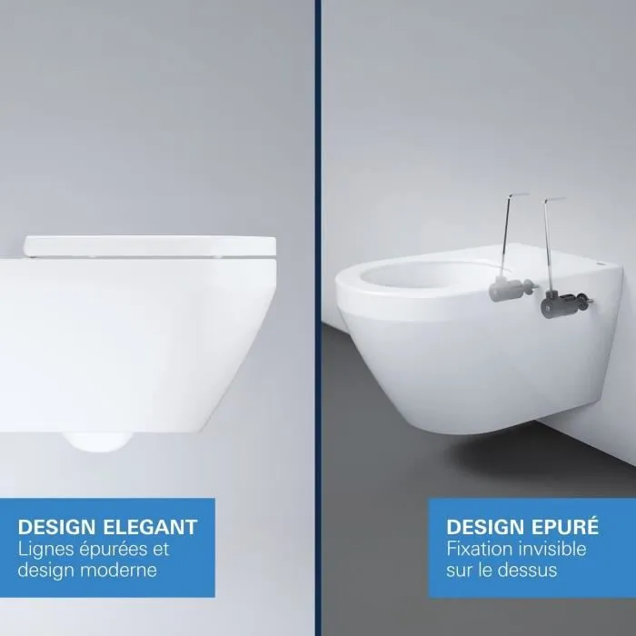 GROHE Inodoro Suspendido Compacto Euro Ceramic - Porcelana Vitrificada Sin Borde, Blanco GROHE Inodoro Suspendido Compacto Euro Ceramic - Porcelana Vitrificada Sin Borde, Blanco