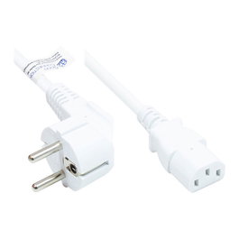 GoodConnections Cable de alimentación P0130-W007 CEE7/7 a C13 Blanco 0,75 m