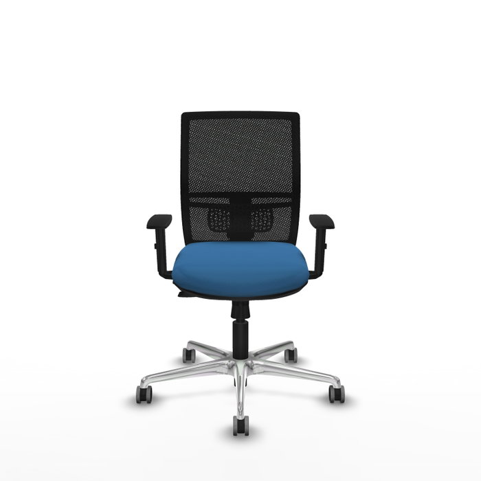 PIQUERAS Y CRESPO Silla de oficina Yunquera con mecanismo Sincro/Traslack, Azul claro y Negro
