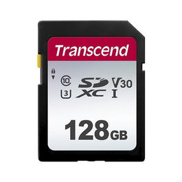 Transcend SDC300S Tarjeta de memoria SDXC 128 GB, Clase 10, UHS-I U3, V30, hasta 95 MB/s lectura, 40 MB/s escritura, resistente a golpes, agua y temperaturas