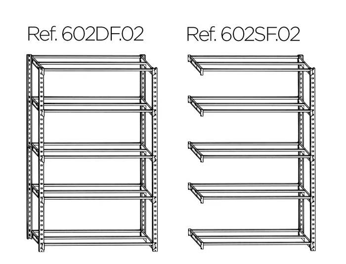 Paperflow Estantería Metálica 6 Estantes 80 kg por Estante 200x100x35 cm Módulo Adicional