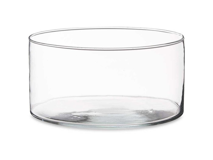 Giftdecor Tarrina Cristal Cilindro 20 cm Diámetro x 10 cm Alto Transparente Vidrio (Set de 8)