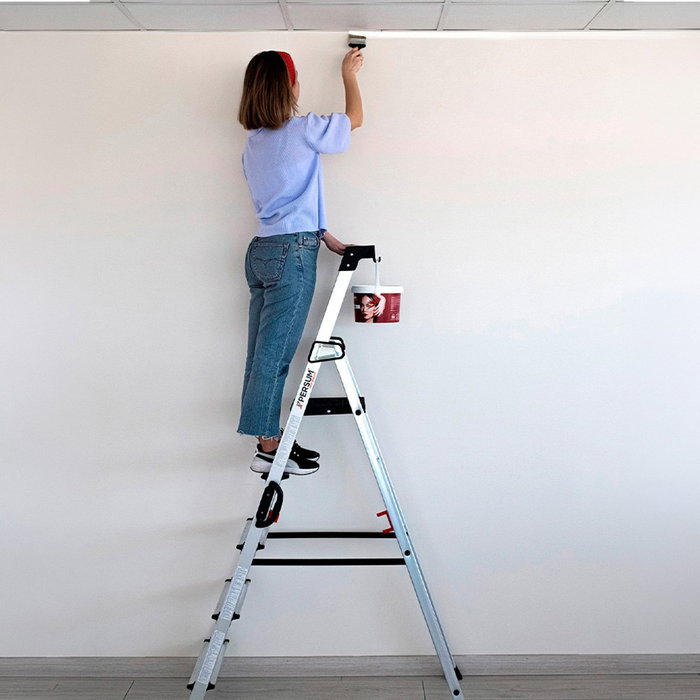 Persum Escalera profesional Delux de aluminio 3 peldaños