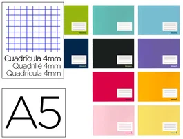 Liderpapel Smart Libreta A5 Apaisado 32 Hojas Cuadro 4mm con Margen