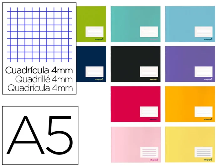 Liderpapel Smart Libreta A5 Apaisado 32 Hojas Cuadro 4mm con Margen Liderpapel Smart Libreta A5 Apaisado 32 Hojas Cuadro 4mm con Margen