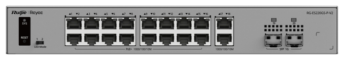 Ruijie Networks RG-ES220GS-P-V2 Switch Gestionado L2 Gigabit PoE Ruijie Networks RG-ES220GS-P-V2 Switch Gestionado L2 Gigabit PoE