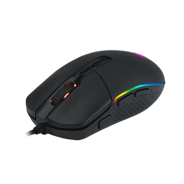 Redragon M719-RGB Invader Ratón Gaming con RGB, 10000 DPI, 8 Botones Programables, Cable Trenzado 1.8m - Negro