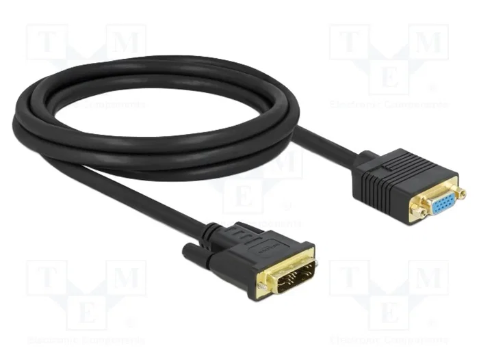 DeLOCK Cable adaptador de video DVI 12+5 macho a VGA hembra 2 m, Negro DeLOCK Cable adaptador de video DVI 12+5 macho a VGA hembra 2 m, Negro