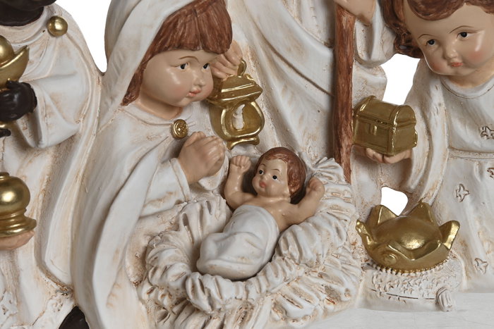 DKD Home Decor Set de Nacimiento de 6 Piezas en Resina Blanco