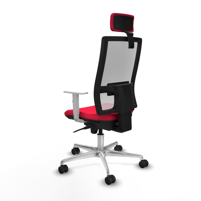 PIQUERAS Y CRESPO Silla de oficina Horna Rojo y Blanco con mecanismo Sincro