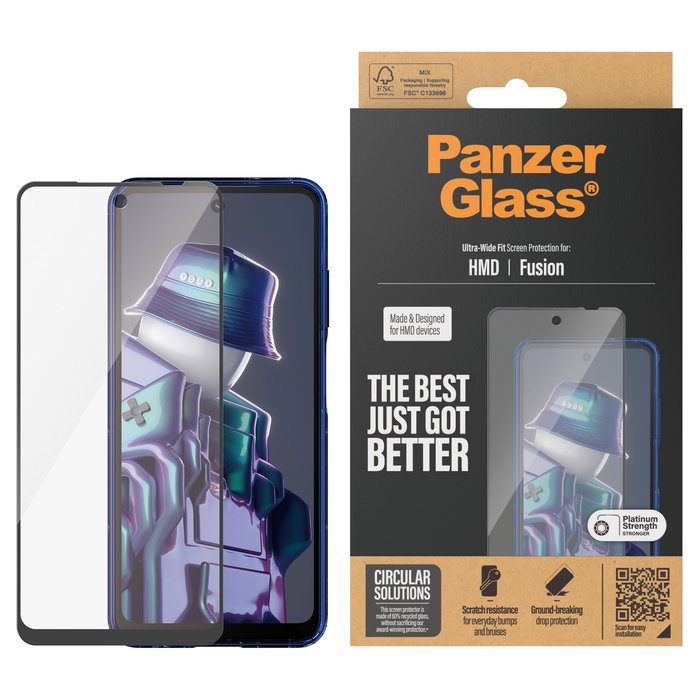 PanzerGlass Protector Pantalla HMD Fusion UWF Transparente Resistente a Rayones y Golpes para HMD Fusion