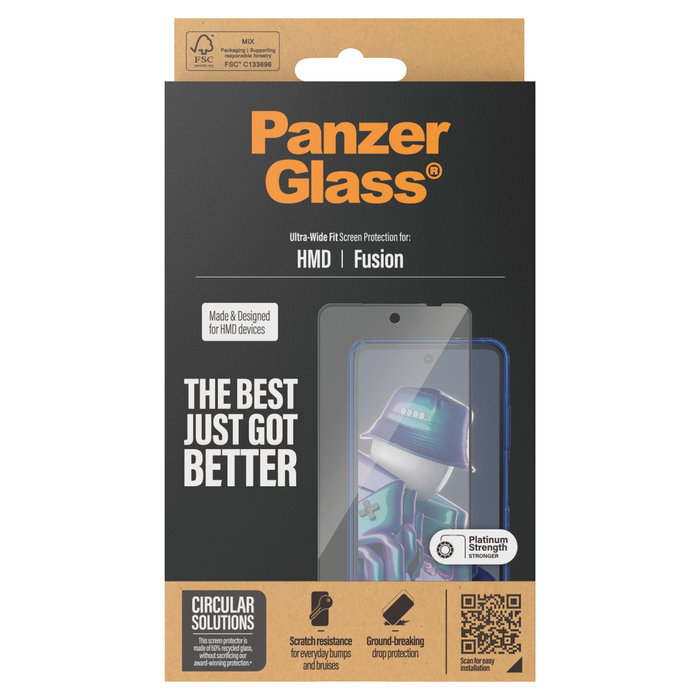 PanzerGlass Protector Pantalla HMD Fusion UWF Transparente Resistente a Rayones y Golpes para HMD Fusion