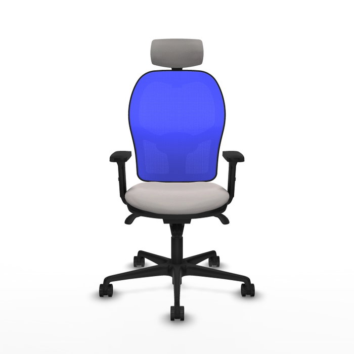 PIQUERAS Y CRESPO Silla de oficina Jorquera con mecanismo Sincro, Blanco y Azul PIQUERAS Y CRESPO Silla de oficina Jorquera con mecanismo Sincro, Blanco y Azul
