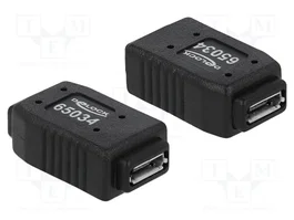 DeLOCK Adaptador USB micro-A+B hembra a hembra, Negro