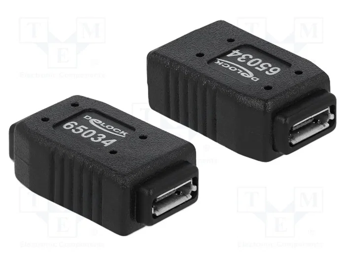 DeLOCK Adaptador USB micro-A+B hembra a hembra, Negro DeLOCK Adaptador USB micro-A+B hembra a hembra, Negro