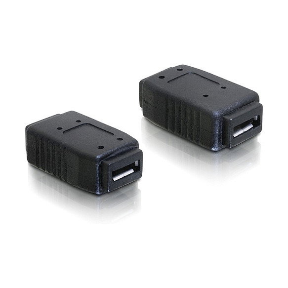 DeLOCK Adaptador USB micro-A+B hembra a hembra, Negro DeLOCK Adaptador USB micro-A+B hembra a hembra, Negro