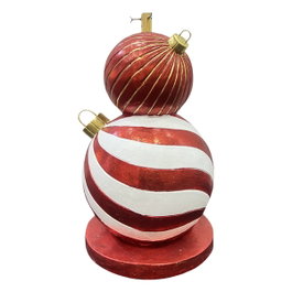 DKD Home Decor Base para Árbol de Navidad Magnesia Rojo, Blanco y Dorado 45x45x84 cm