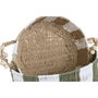 DKD Home Decor Set de 2 Cestas de Fibra Verde 35x35x16 cm