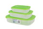 Tontarelli Set 3 Fiambreras Rectangulares 1L/2L/3L Tapa Verde Family (20 Cajas)