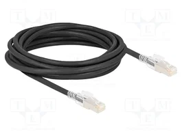 DeLOCK Cable de red RJ45 Cat.6A S/FTP con clips de seguridad, 5 m, Negro