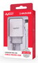 AVANT CONNECT Cargador USB de 2 Puertos 2.4A con Cable Micro USB Blanco
