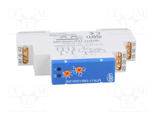 DOBRY CZAS MTR17-TAB-U240-208 Relé de tiempo 1s÷100h SPDT x2