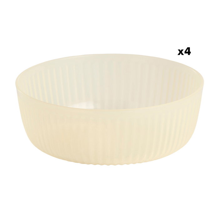 Day Juego de 4 Bols de Tela con Textura Antideslizante, Color Surtido, Diámetro 15 cm, Ideal para Picnics, Aptos para Lavavajillas